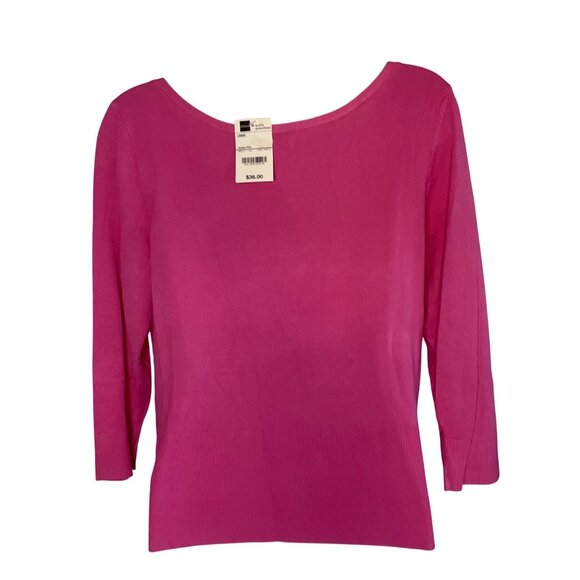 Worthington Womens  Pink Rayon/Nylon Top With Bow Detail Large preppy feminine - Picture 5 of 9
